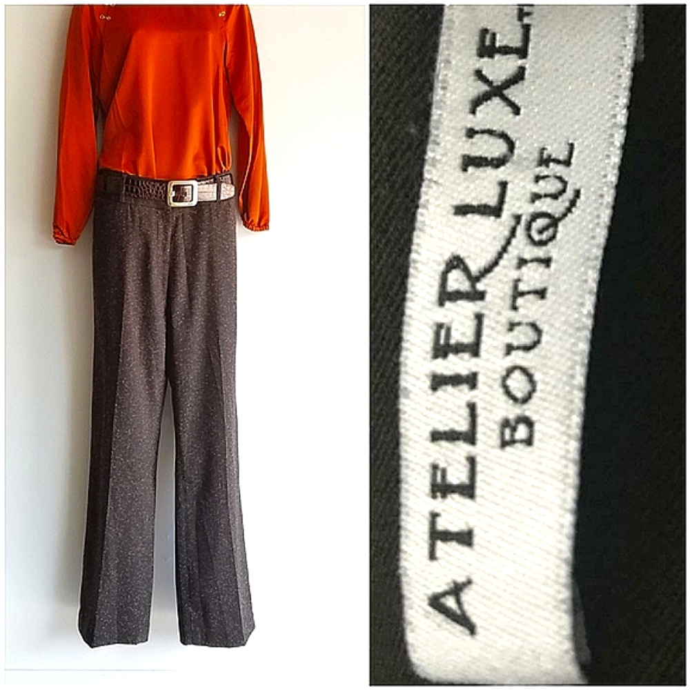 Atelier Luxe Tweed Wide Leg Pant